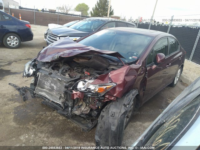 19XFB2F83CE043210 - 2012 HONDA CIVIC EX მუქწითელი ფოტო 2