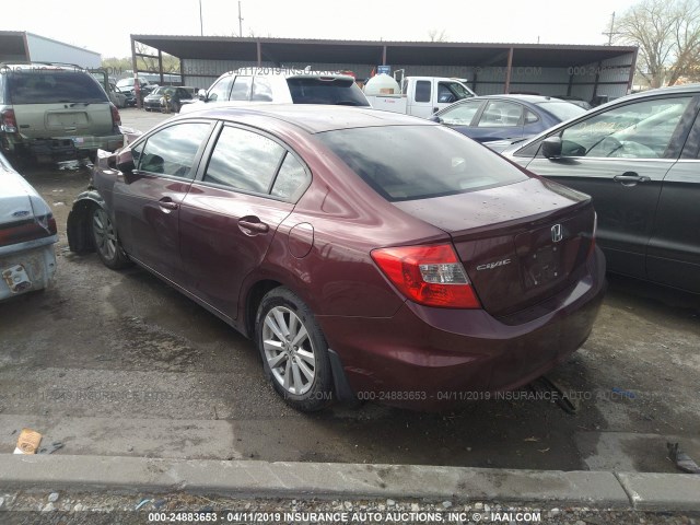 19XFB2F83CE043210 - 2012 HONDA CIVIC EX მუქწითელი ფოტო 3