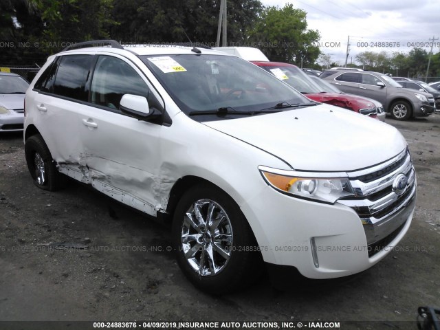 2FMDK3JC0DBC16436 - 2013 FORD EDGE SEL WHITE photo 1