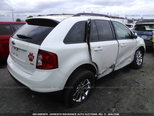 2FMDK3JC0DBC16436 - 2013 FORD EDGE SEL WHITE photo 4