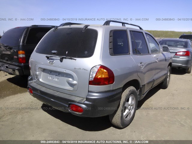 KM8SB12B54U641887 - 2004 HYUNDAI SANTA FE GL SILVER photo 4