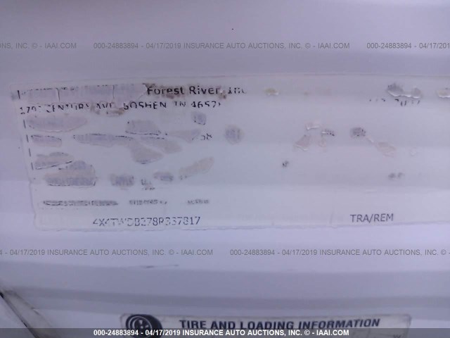 4X4TWDB278R337817 - 2008 FOREST RIVER OTHER  白色 照片 9