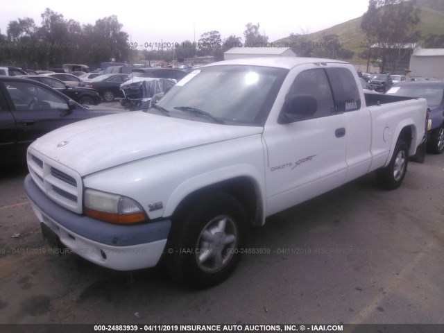 1B7GL23X5VS288118 - 1997 DODGE DAKOTA WHITE photo 2