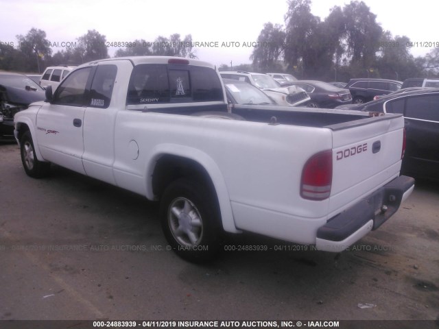 1B7GL23X5VS288118 - 1997 DODGE DAKOTA WHITE photo 3