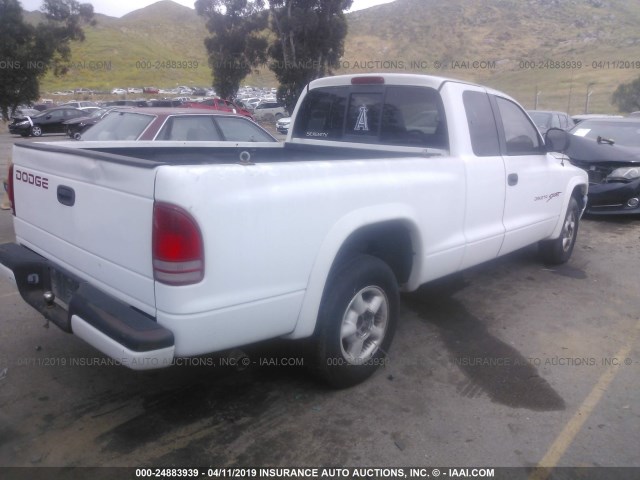 1B7GL23X5VS288118 - 1997 DODGE DAKOTA WHITE photo 4