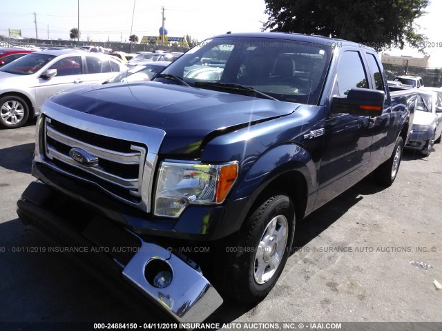 1FTEX1CM7DKG42571 - 2013 FORD F150 SUPER CAB BLUE photo 2