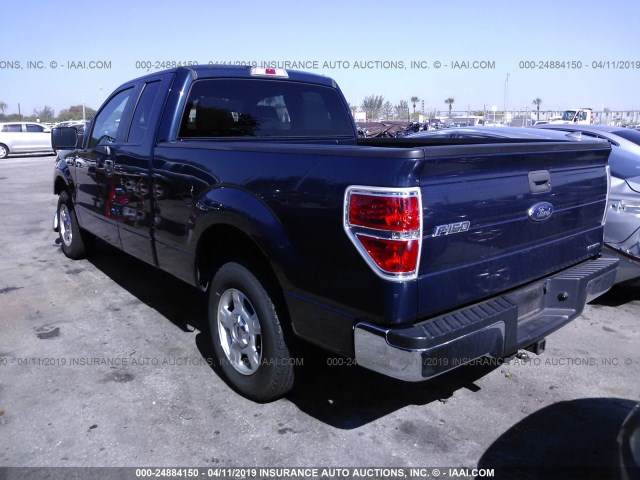 1FTEX1CM7DKG42571 - 2013 FORD F150 SUPER CAB BLUE photo 3