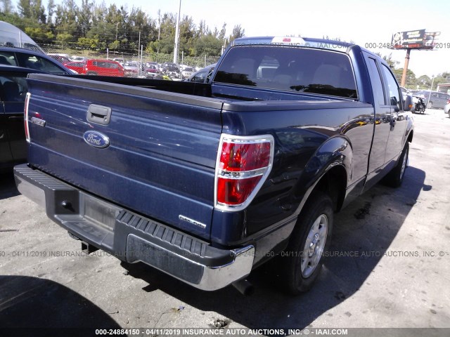 1FTEX1CM7DKG42571 - 2013 FORD F150 SUPER CAB BLUE photo 4