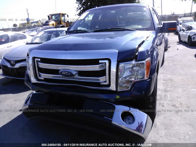 1FTEX1CM7DKG42571 - 2013 FORD F150 SUPER CAB BLUE photo 6