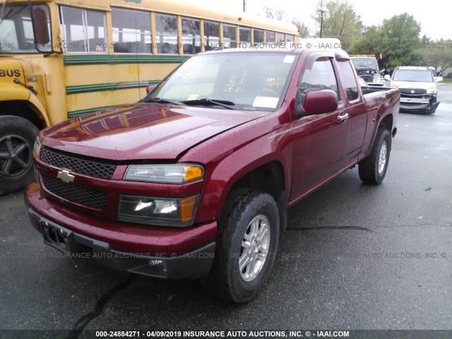 1GCJTCF95B8113675 - 2011 CHEVROLET COLORADO LT BURGUNDY photo 2