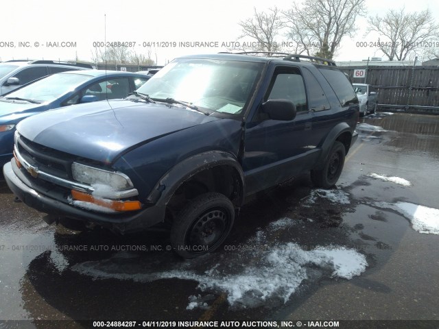 1GNCT18WXXK104665 - 1999 CHEVROLET BLAZER Dark Blue photo 2