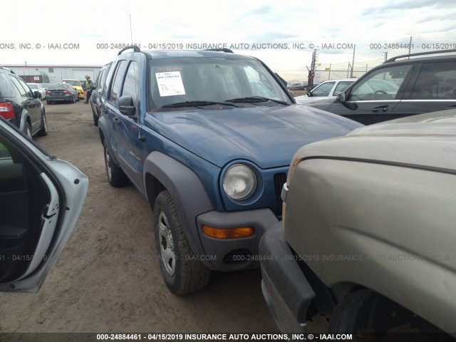 1J4GL48143W644882 - 2003 JEEP LIBERTY SPORT/FREEDOM BLUE photo 1