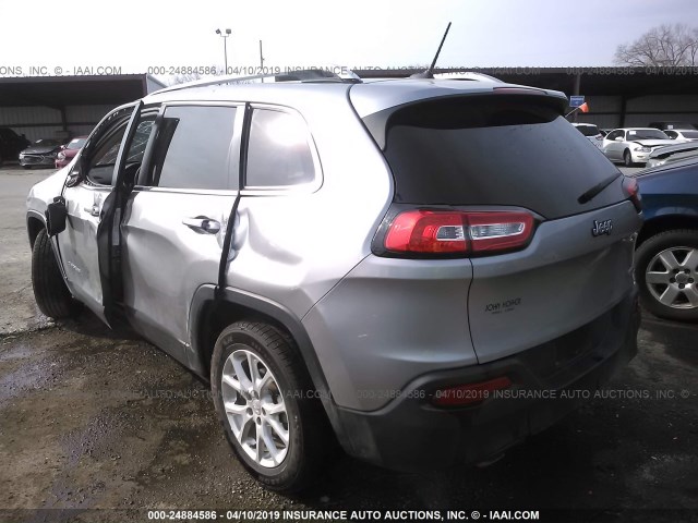 1C4PJLCB0EW172169 - 2014 JEEP CHEROKEE LATITUDE SILVER photo 3