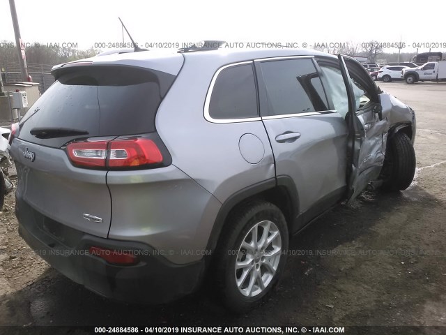 1C4PJLCB0EW172169 - 2014 JEEP CHEROKEE LATITUDE SILVER photo 4