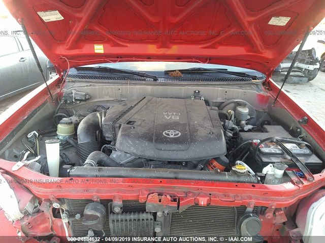 5TBRU34106S482953 - 2006 TOYOTA TUNDRA ACCESS CAB SR5 RED photo 10