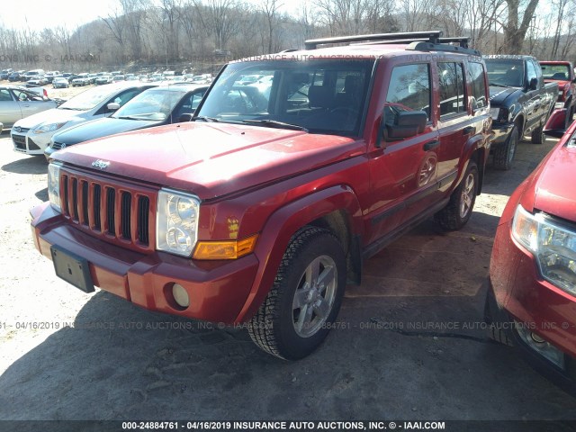 1J8HG48K16C252335 - 2006 JEEP COMMANDER RED photo 2