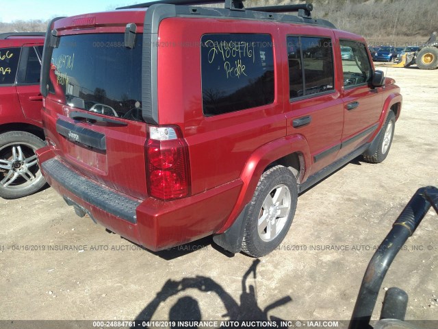 1J8HG48K16C252335 - 2006 JEEP COMMANDER RED photo 4