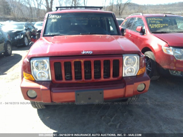 1J8HG48K16C252335 - 2006 JEEP COMMANDER RED photo 6