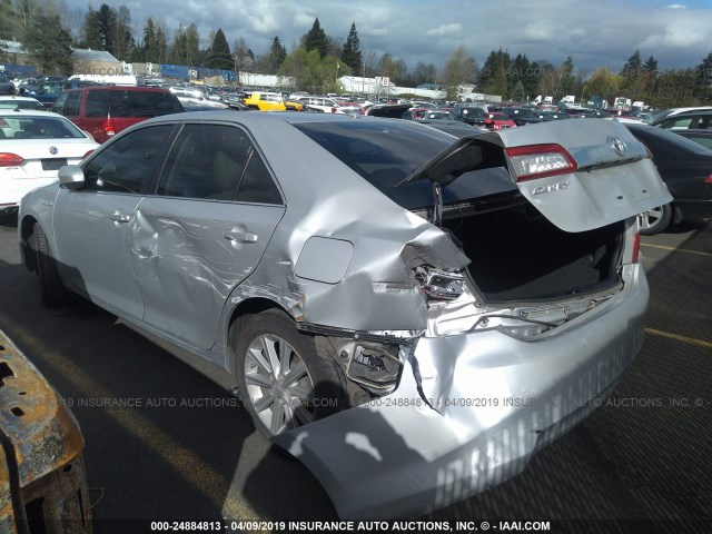 4T1BD1FK6CU033198 - 2012 TOYOTA CAMRY HYBRID/LE/XLE SILVER photo 3