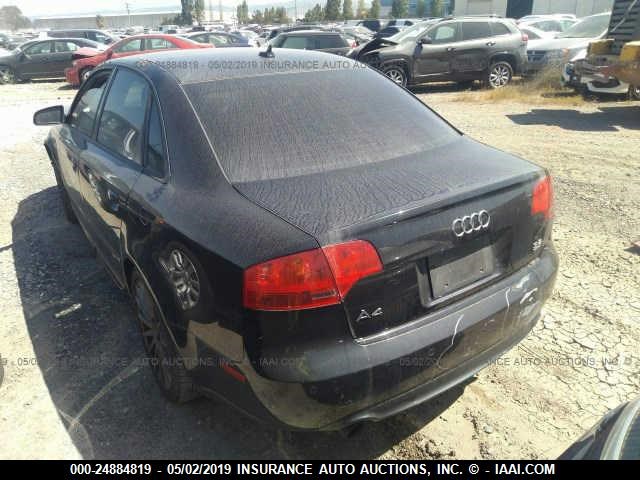 WAUEH78E98A048526 - 2008 AUDI A4 S-LINE 3.2 QUATTRO BLACK photo 3