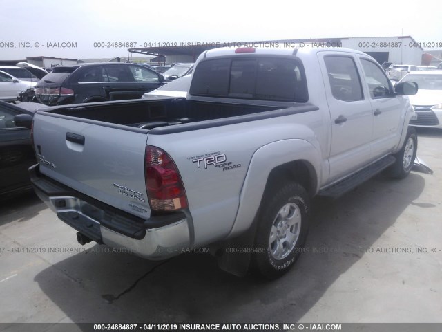 5TEJU62N67Z427942 - 2007 TOYOTA TACOMA DOUBLE CAB PRERUNNER SILVER photo 4
