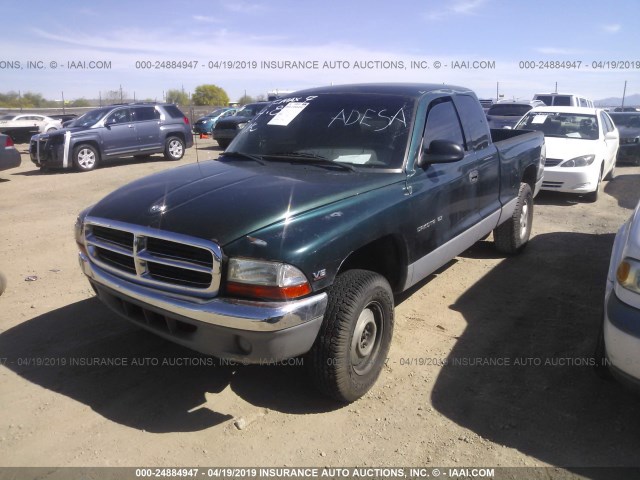 1B7GG22X7WS562152 - 1998 DODGE DAKOTA GREEN photo 2