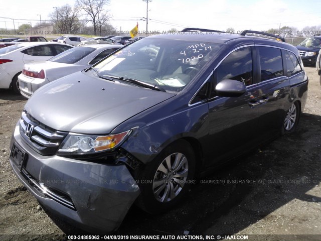 5FNRL5H64GB077020 - 2016 HONDA ODYSSEY EXL GRAY photo 2