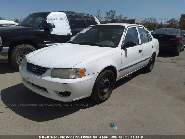 1NXBR12EX1Z462231 - 2001 TOYOTA COROLLA CE/LE/S WHITE photo 2