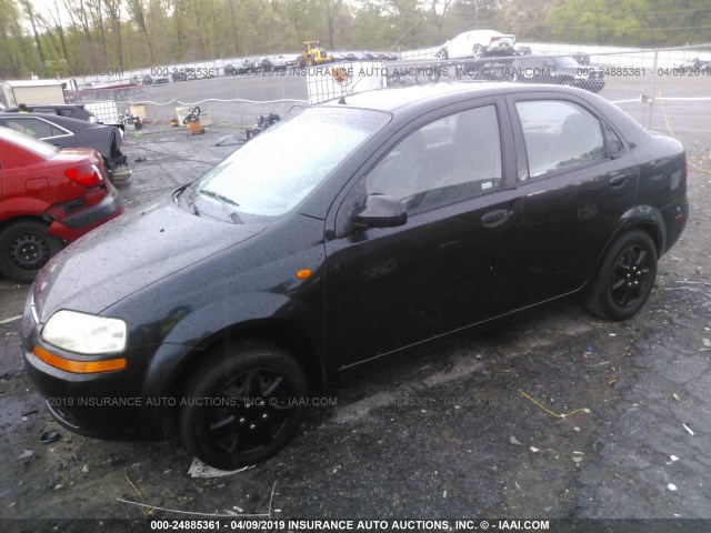 KL1TD52635B392359 - 2005 CHEVROLET AVEO LS BLACK photo 2