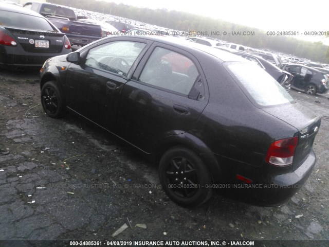 KL1TD52635B392359 - 2005 CHEVROLET AVEO LS BLACK photo 3