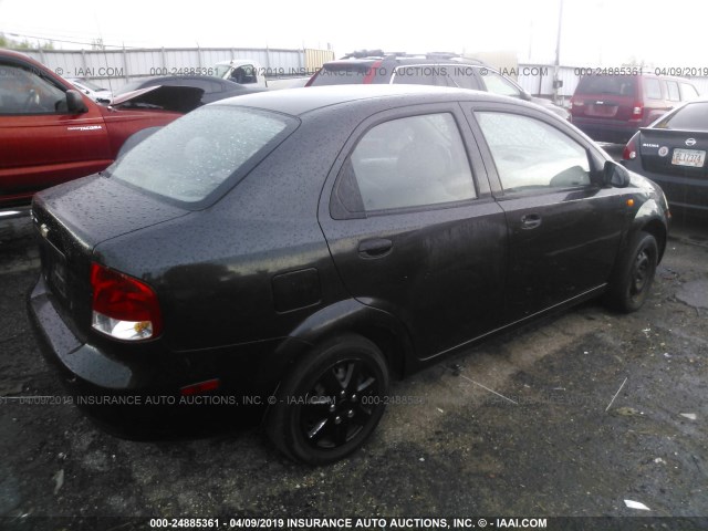 KL1TD52635B392359 - 2005 CHEVROLET AVEO LS BLACK photo 4