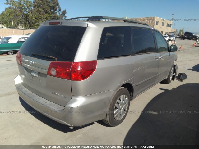 5TDZA23CX6S447883 - 2006 TOYOTA SIENNA CE/LE BEIGE photo 4