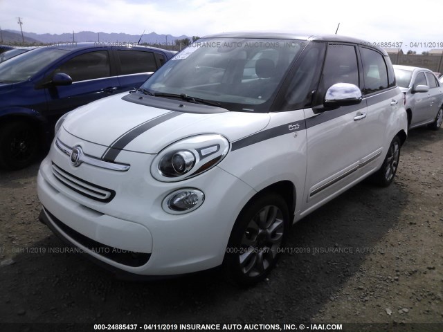 ZFBCFACH9EZ004461 - 2014 FIAT 500L LOUNGE WHITE photo 2