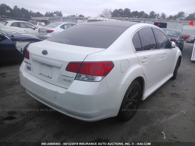 4S3BMBC6XC3003340 - 2012 SUBARU LEGACY 2.5I PREMIUM WHITE photo 4