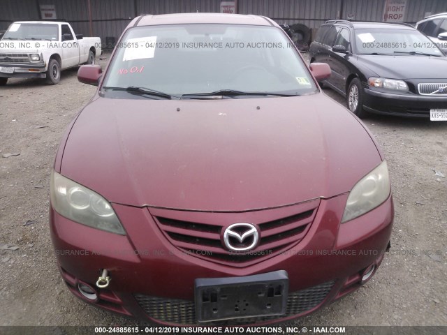 JM1BK123861429535 - 2006 MAZDA 3 S RED photo 6