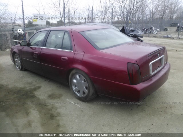 1G6KF5790YU146480 - 2000 CADILLAC DEVILLE DTS RED photo 3