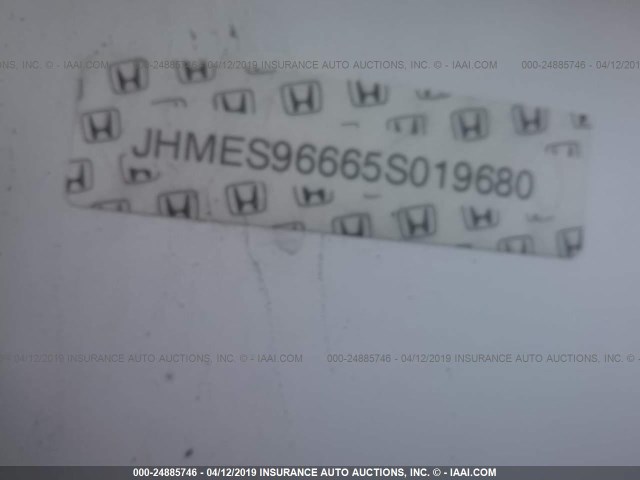 JHMES96665S019680 - 2005 HONDA CIVIC HYBRID WHITE photo 9