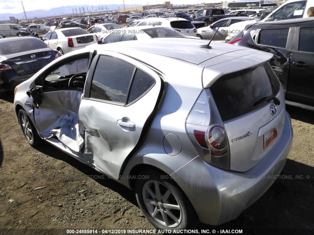 JTDKDTB32D1542349 - 2013 TOYOTA PRIUS C SILVER photo 3