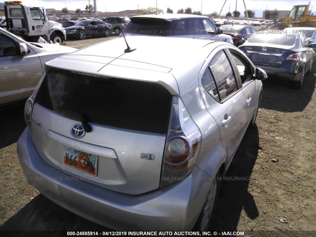 JTDKDTB32D1542349 - 2013 TOYOTA PRIUS C SILVER photo 4