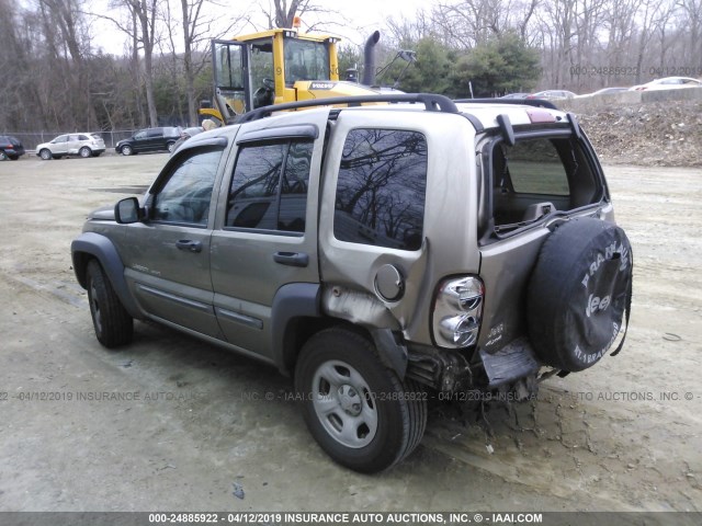 1J4GL48K93W589516 - 2003 JEEP LIBERTY SPORT/FREEDOM Pewter photo 3