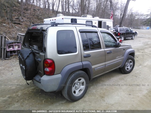 1J4GL48K93W589516 - 2003 JEEP LIBERTY SPORT/FREEDOM Pewter photo 4