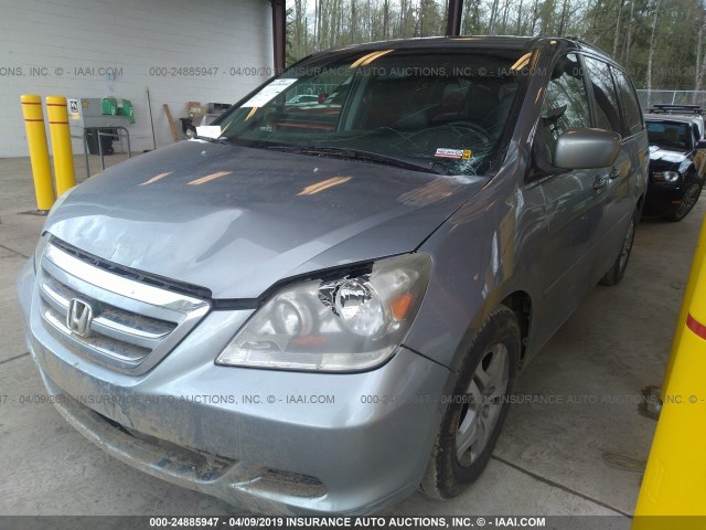 5FNRL38766B077368 - 2006 HONDA ODYSSEY EXL SILVER photo 2