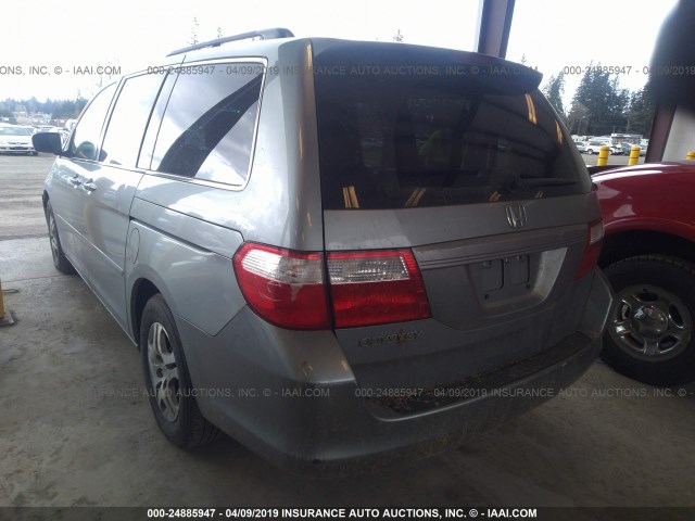 5FNRL38766B077368 - 2006 HONDA ODYSSEY EXL SILVER photo 3