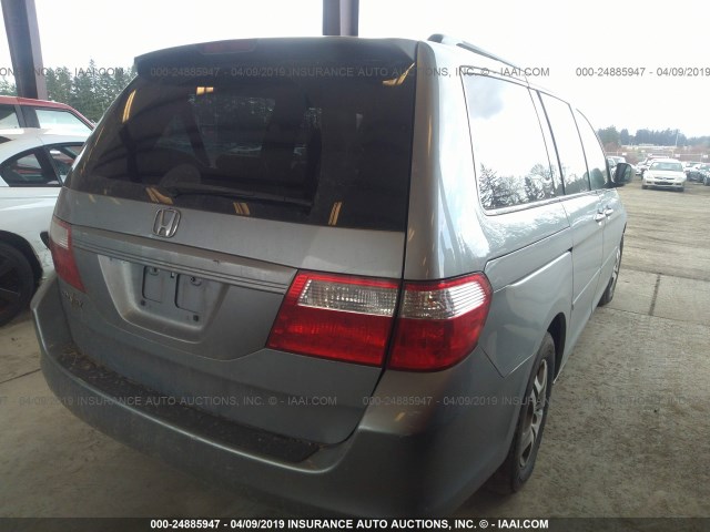 5FNRL38766B077368 - 2006 HONDA ODYSSEY EXL SILVER photo 4