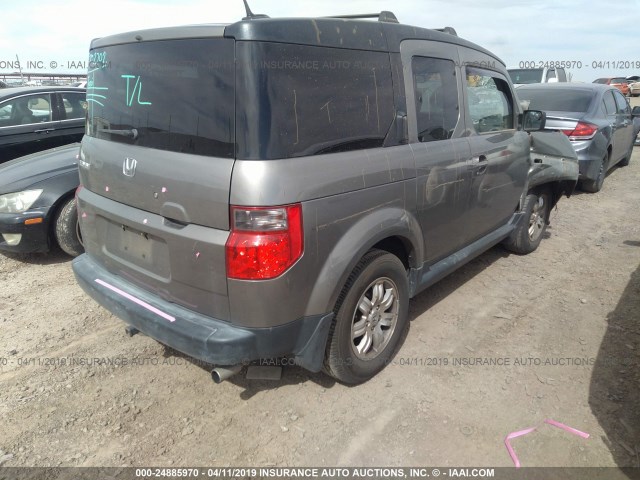 5J6YH18777L013706 - 2007 HONDA ELEMENT EX GRAY photo 4