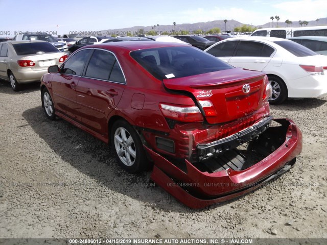 4T1BE46K77U070670 - 2007 TOYOTA CAMRY NEW GENERAT CE/LE/XLE/SE RED photo 3