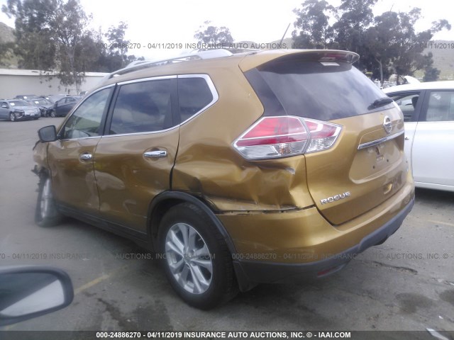 5N1AT2MT5EC768862 - 2014 NISSAN ROGUE S/SL/SV GOLD photo 3