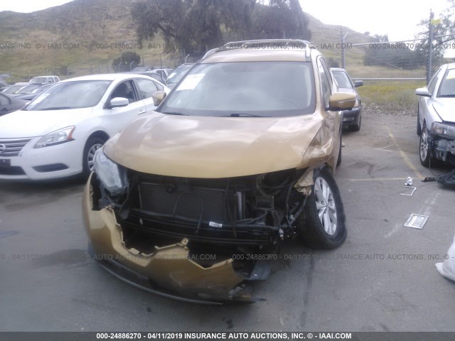 5N1AT2MT5EC768862 - 2014 NISSAN ROGUE S/SL/SV GOLD photo 6