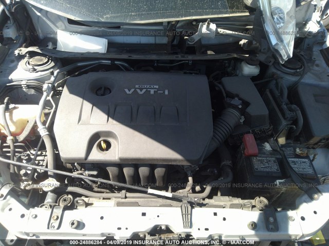 2T1KU4EE3AC410503 - 2010 TOYOTA COROLLA MATRIX  SILVER photo 10