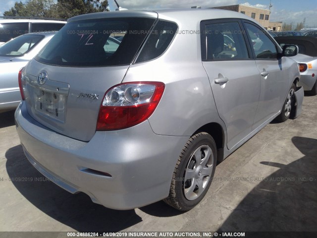 2T1KU4EE3AC410503 - 2010 TOYOTA COROLLA MATRIX  SILVER photo 4